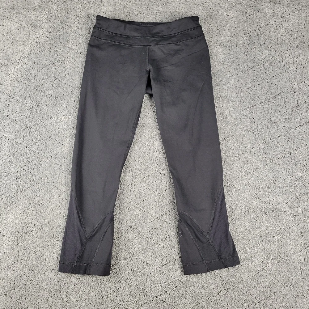 Lululemon Leggings Womens 6 Black Cropped Pull On Athleisure Stretch Slimming